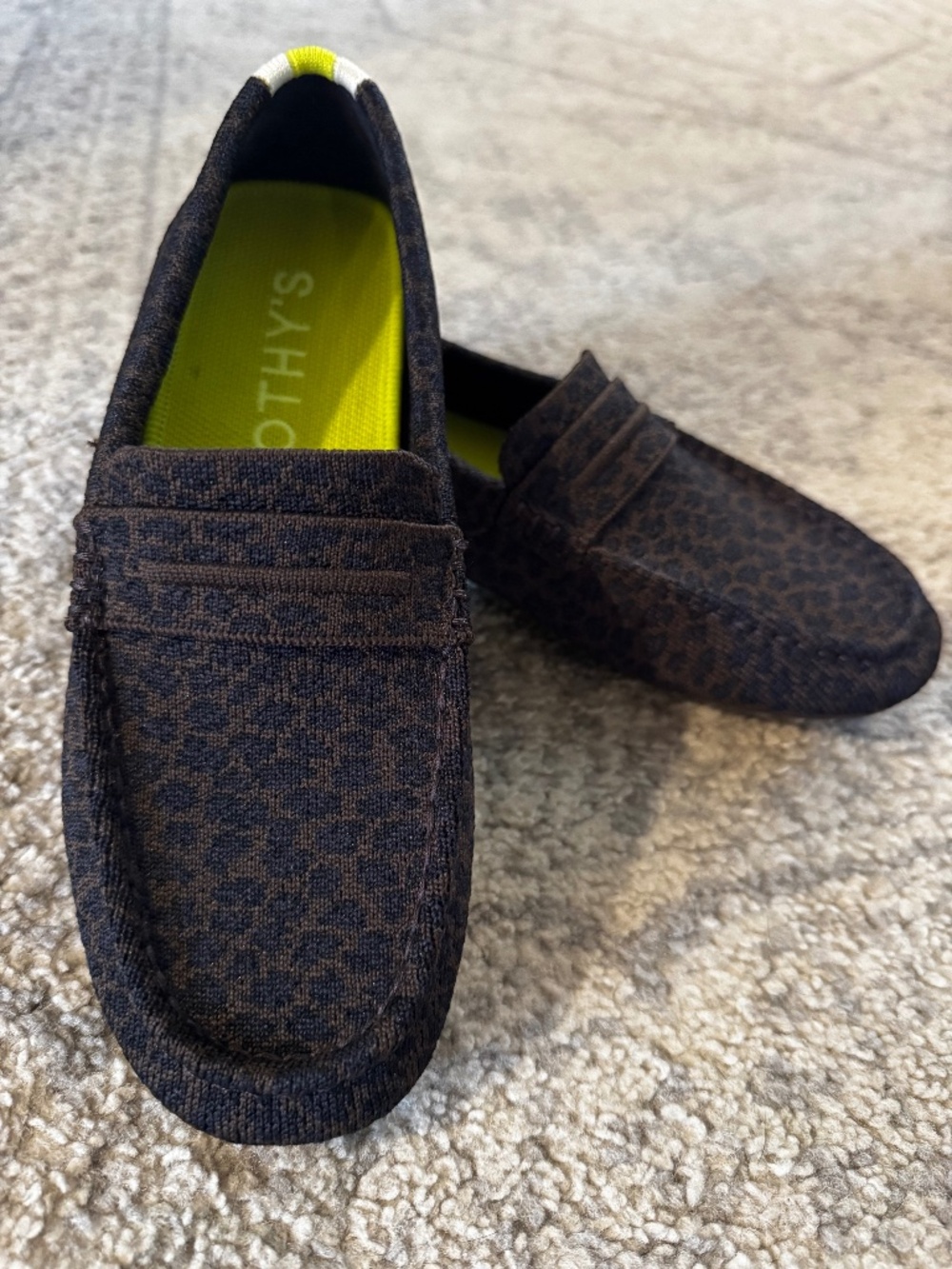 Rothy’s Loafer Driver Chocolate Spot Leopard Like New 7